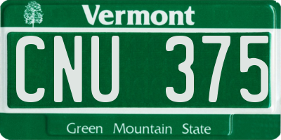 VT license plate CNU375