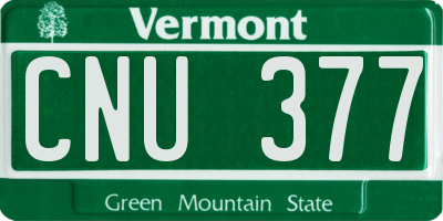 VT license plate CNU377
