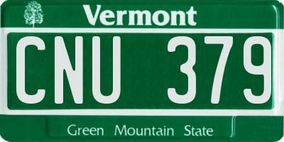 VT license plate CNU379