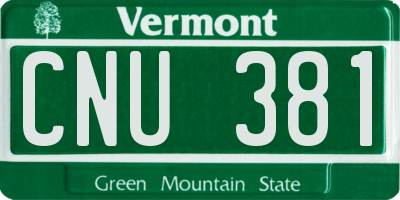 VT license plate CNU381