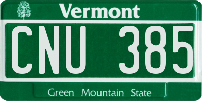 VT license plate CNU385