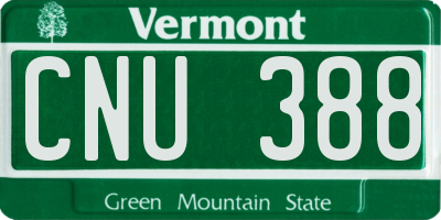VT license plate CNU388