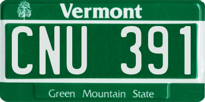 VT license plate CNU391