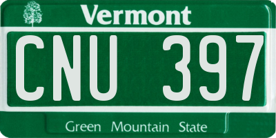 VT license plate CNU397