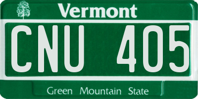 VT license plate CNU405