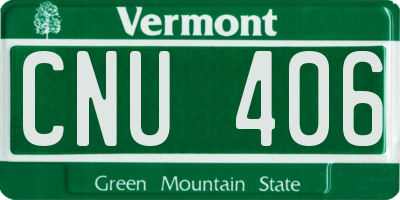VT license plate CNU406