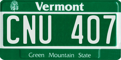 VT license plate CNU407