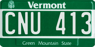 VT license plate CNU413