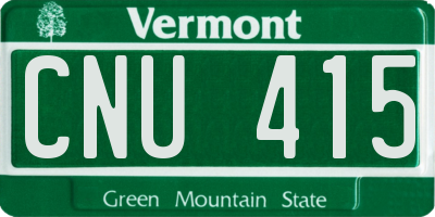 VT license plate CNU415