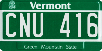 VT license plate CNU416