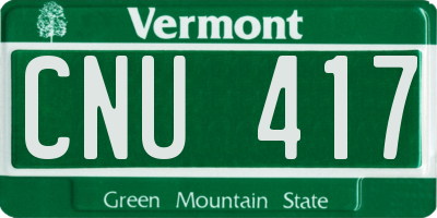 VT license plate CNU417