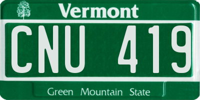 VT license plate CNU419