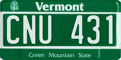VT license plate CNU431