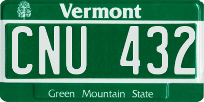 VT license plate CNU432