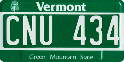 VT license plate CNU434