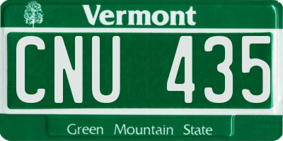 VT license plate CNU435