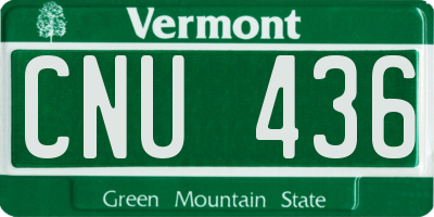VT license plate CNU436