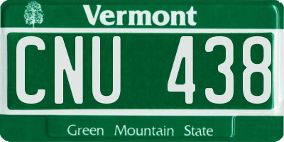 VT license plate CNU438