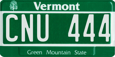VT license plate CNU444