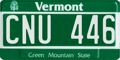 VT license plate CNU446