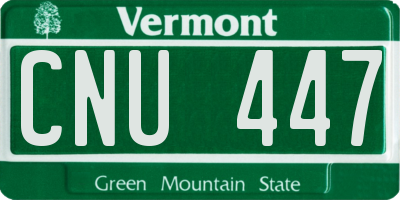 VT license plate CNU447