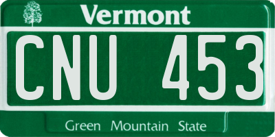 VT license plate CNU453