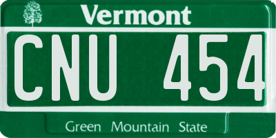 VT license plate CNU454