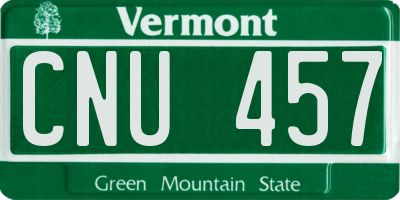 VT license plate CNU457
