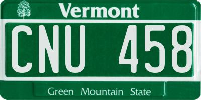 VT license plate CNU458