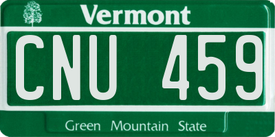 VT license plate CNU459