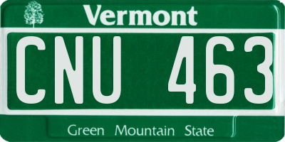 VT license plate CNU463