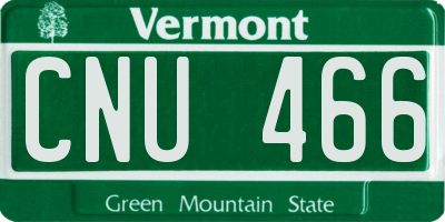 VT license plate CNU466