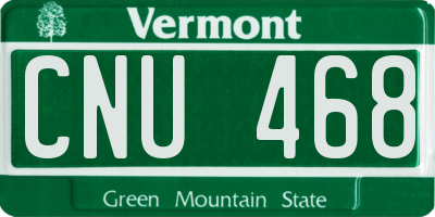 VT license plate CNU468