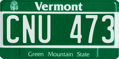 VT license plate CNU473