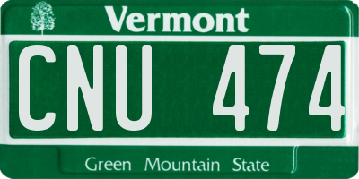 VT license plate CNU474