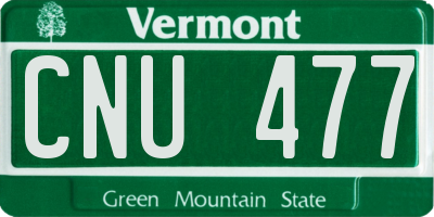 VT license plate CNU477