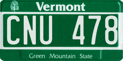 VT license plate CNU478