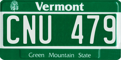 VT license plate CNU479