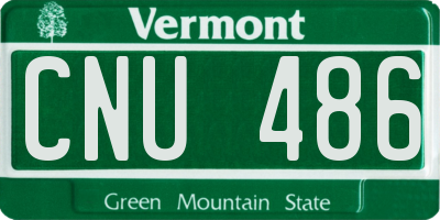 VT license plate CNU486
