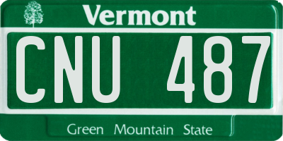 VT license plate CNU487