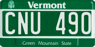 VT license plate CNU490