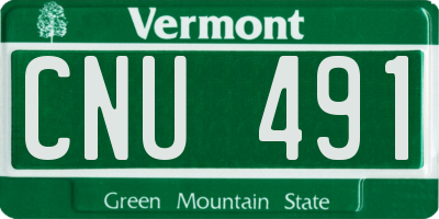 VT license plate CNU491