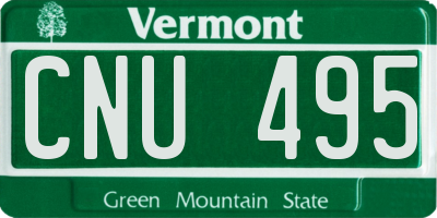 VT license plate CNU495