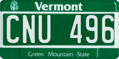 VT license plate CNU496