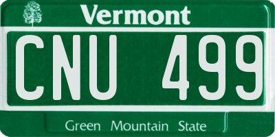 VT license plate CNU499