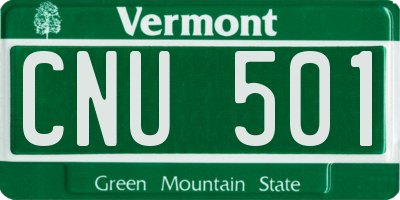VT license plate CNU501