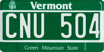 VT license plate CNU504