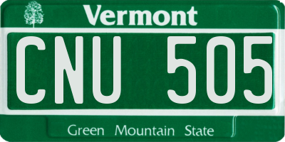 VT license plate CNU505