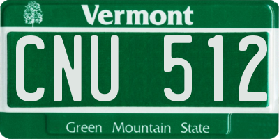 VT license plate CNU512