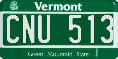 VT license plate CNU513